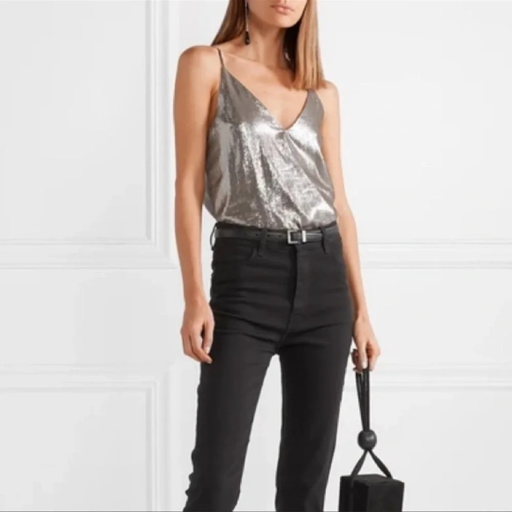 Cami NYC silver metallic cami